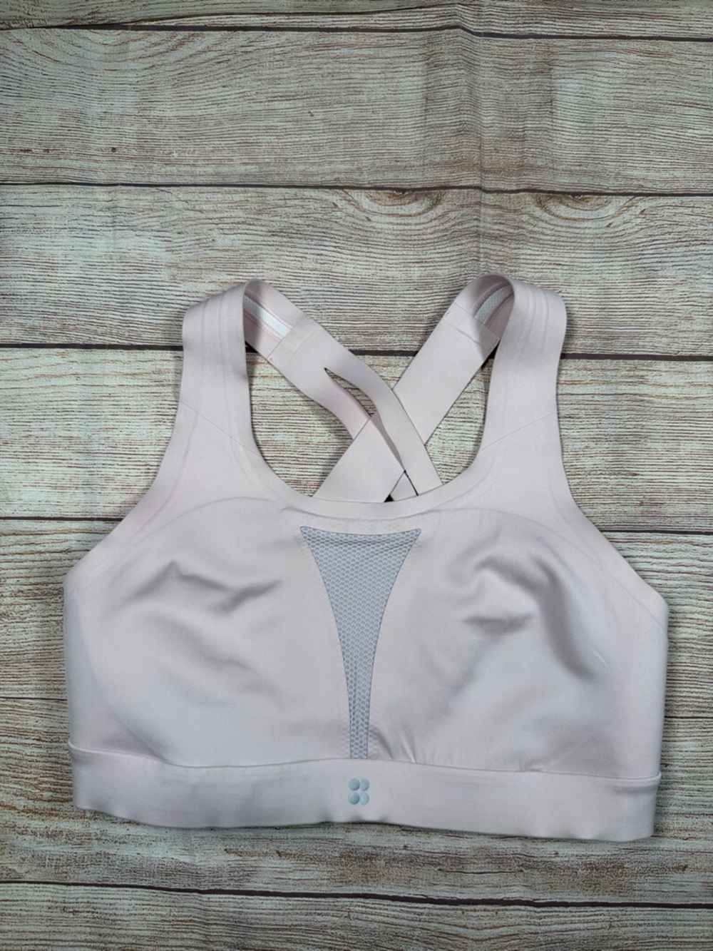 Sweaty Betty Pale Pink Cross-Back Support‎ Sports Bra